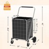 JANSNO Foldable Large Utility Shopping Cart with Brake, Double Basket, 360° Swivel Wheels for Groceries & Laundry - 4 of 4