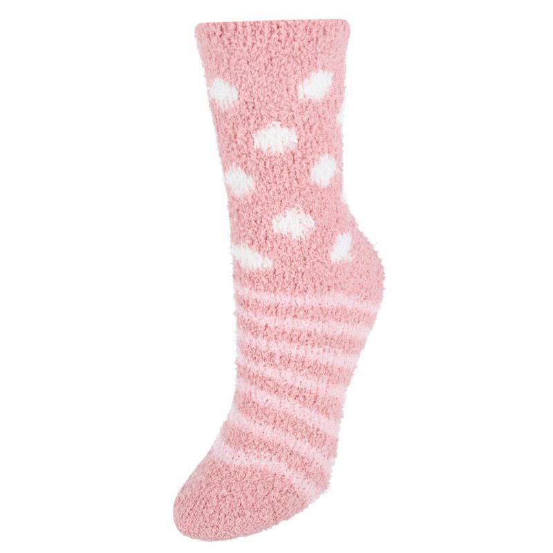 CTM Women's Fuzzy and Cozy Pattern Socks (Pack of 3), 4 of 5