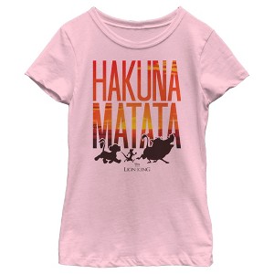 Girl's Lion King Hakuna Matata Sunset T-Shirt - 1 of 4