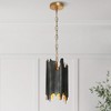 LNC Dracaena Modern Luxury Cylinder Chandelier, Matte Black and Goldleaf,1/4Light,6.7in/19in - 2 of 4