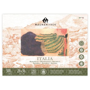 Magnani 1404 Italia Cold Press 100% Cotton Watercolor Paper Block, 20 Sheets, 140 lb, Acid-Free, UV Resistant, Vegan Sized Water Color Paper for - 1 of 4