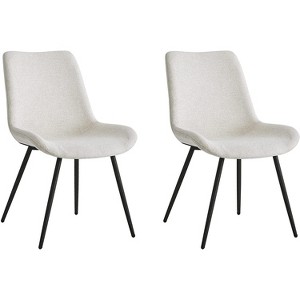 Nordlys Set of 2 Metal and Beige Fabric Dining Chairs Modern Design Style Upholstery Dining Room - 1 of 4