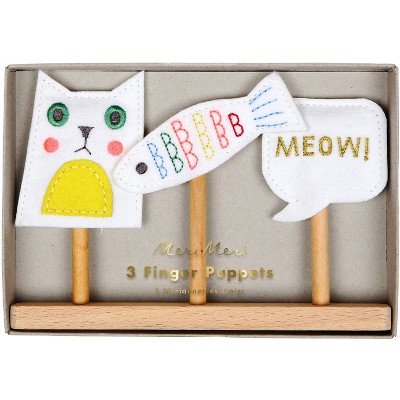 Meri Meri - Cat Finger Puppets - Doll Playsets - 3ct