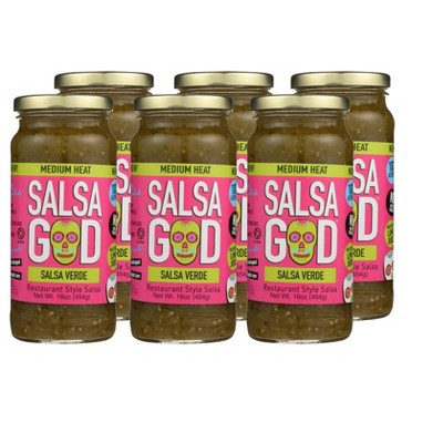 Salsa God Medium Heat Salsa Verde - Case of 6/16 oz