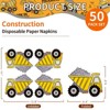 Hachikiko Construction Theme Party,Truck Cocktail Party Napkins,Disposable Paper Napkins for Construction Shape Birthday Party Supplies Decoration - 2 of 4