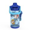 Zak Designs 16 fl oz Plastic Beacon Paw Patrol Straw Water Bottle with Fun Popper: Kids & Toddler Portable Drinkware - 2 of 4