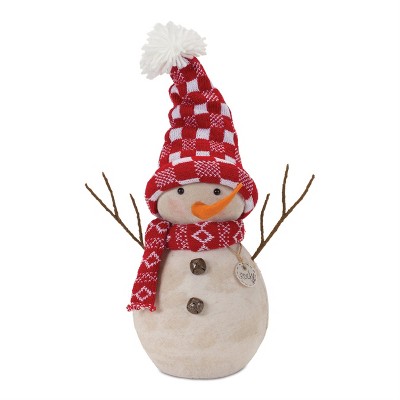Snowman Decor 12.25" Set of 2 with Hat and Scarf for Christmas by Melrose