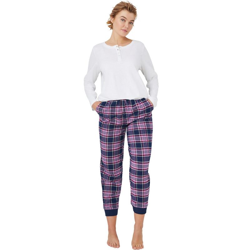 ellos Women's Plus Size Plaid Flannel Sleep Pants, 1 of 2