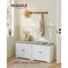 Shoe Storage Bench, 3-Tier Entryway Bench with Padded Seat & Adjustable Shelves, 300 lb Capacity for Hallway Bedroom, Cloud White & Gray - 2 of 4