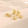 Freekiss 3 Pairs Gold Hoop Earrings Set: Dainty Stud Earrings Trendy Small 14K Gold Plated Hypoallergenic Dangle Cartilage - 4 of 4
