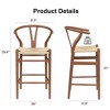 Lirago Solid Wood Bar Stool - No Assembly, 350LBS Capacity, Mid-Century Beige - 4 of 4