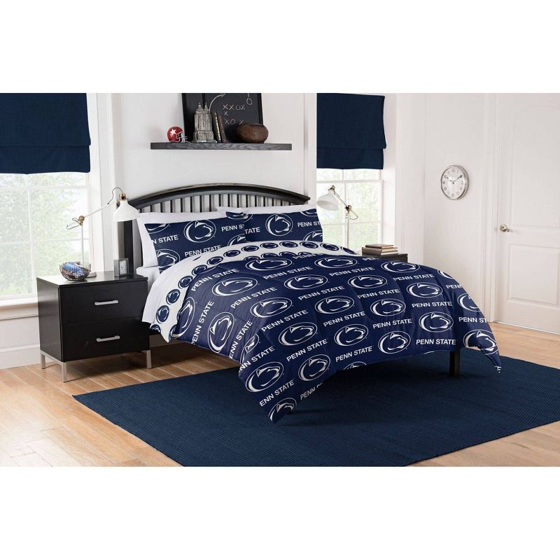 NCAA Penn State Nittany Lions Rotary Bed Set, 1 of 4