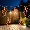 Northlight LED Cactus Patio Light Set - Orange - 4' Clear Wire - 10ct - 2 of 4