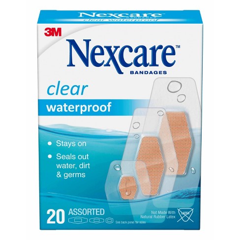 Nexcare Waterproof Bandages, Clear, Assorted 20 Ct : Target