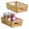 Perforated Metal Storage Bin with Handles - Set of 2 - Soft Brass - 3 of 4