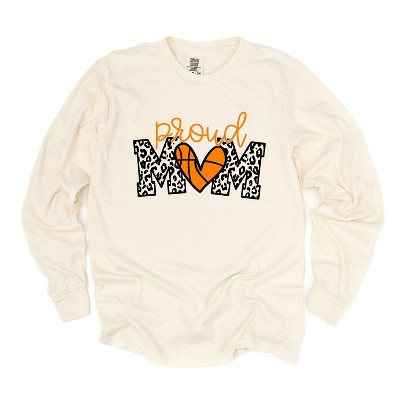 Simply Sage Market Women's Proud Mom Basketball Long Sleeve Garment Dyed Tee