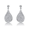 Elegant White Gold Plated Raindrop Pear Dangle Earrings with French Pave Cubic Zirconia for a Dazzling and Refined Look - image 3 of 3