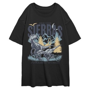 Juniors Womens Jurassic Park: Dominion Dinosaurs Sierra Landscape T Shirt - 1 of 2