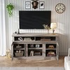 58 Inch TV Stand With Storage Cabinet And Shelves, TV Console Table For Living Room, Television Entertainment Center-Cuddlewood - 3 of 4