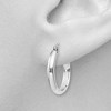 Black Bow Jewelry 2.75mm x 18mm Polished 14k White Gold Domed Round Hoop Earrings - 3 of 4