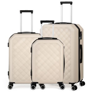 Oumilen Hardside Spinner Luggage Sets in Taupe Beige, 3 Piece - TSA Lock - 1 of 1