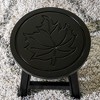 FURNIinspire Ottomans And Benches Carved Wooden Step Stool Fun Designs Premium Rubberwood Versatile Use, Maple Leaf Style, Black, 11.00"*11.00"*10.00" - 3 of 4