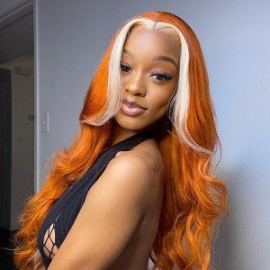 Jessie's Wig 28 Inch Wavy Wig 4*1 Synthetic Hair Omber Orange 1 Pc/Pack - 1 of 4