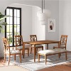 LuxenHome Walnut Veneer MDF Wood 6-Person Rectangle Dining Table with Rubberwood Legs Brown - 3 of 4