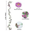 Unique Bargains Artificial Flowers Hanging Vine Plastic Flowers Vine Garland 82.7" Purple 2 Pcs - 2 of 4