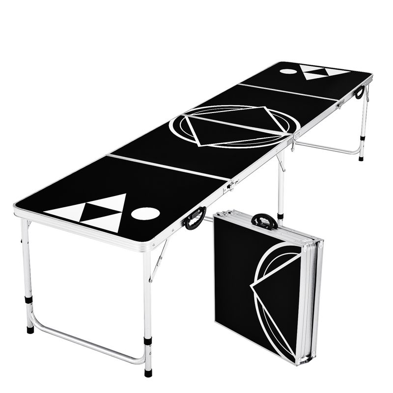 Tangkula 8 Ft Beer Pong Table Portable Party Drinking Game Table Foldable Tailgate Table W/ 2-Level Adjustable Height for Outdoor&Indoor, 2 of 11