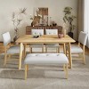 SEVOBAL Dining Chairs Set of 4 Modern Fabric Upholstered Kitchen Side Chairs with Solid Wood Legs for Dining Room, Beige, 21.75"*18.85"*36.7" - 3 of 4