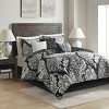 Racxily 7-Piece Cotton Comforter Set,  Damask Design with Embroidered Pillows - 4 of 4