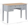 vidaXL Writing Desk White and Brown Engineered Wood and Pinewood Standard - 3 of 4