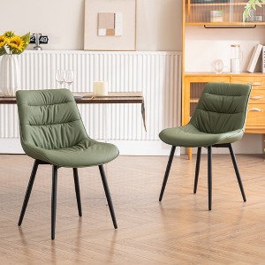 YOUNIKE Modern Dining Chairs Set of 2 Leather Upholstered Kitchen & Dining Room Chair Makeup Vanity Nail Tech Chair 20.47"Wx23.62"Dx31.89"H - 1 of 4