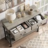 43" L Console Table with 2 Drawers and 3 Tier Shelves, Hallway Table Home Furniture for Living Room, Foyer, Bedroom - 3 of 4