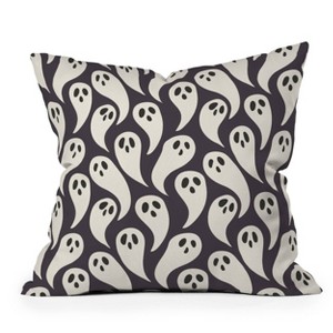 16"x16" Avenie Halloween Ghosts Square Throw Pillow - Deny Designs: Abstract Pattern, Indoor Decor, Zippered, Woven Fabric - 1 of 4