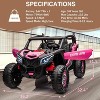 24V 2-Seater UTV, 4WD Ride On Toys with Remote Control, Powerful Electric Vehicle 4 Shock Absorbers, Leather Seats, Music and Lights - 4 of 4