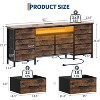 63" TV Stand for 65-75 Inch TVs, 10-Drawer Entertainment Center with Power Outlets & LED Lights - Long Media Console Dresser - 3 of 4