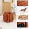 Chenille Fabric Modern Knot Design Ottoman Makeup Stool Footstool, Comfortable and Stylish Seat for Living Room, Bedroom ,Beige - 2 of 4