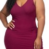 Slickblue Plus Size Sleeveless Ribbed Bodycon Midi Dress, Curve-Hugging Fit, Stretch Jersey, 8 Color Options, Size 1XL-3XL - 3 of 4