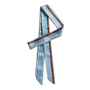 Allegra K Women's Stripe Ribbon Skinny Long Narrow Neckerchief Hairband Wrist Wear Handbag Handle Wrap 1 Pc - 1 of 4