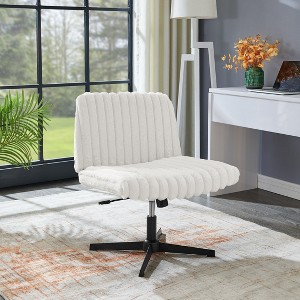 Roundhill Blynn Adjustable Swivel Criss Cross Chair, Wide Seat Office Chair Vanity Chair - 1 of 4