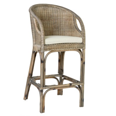 30" Hollis Rattan Barstool Brown - East At Main