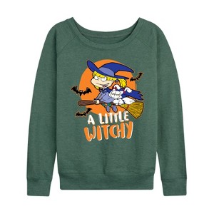 Women's - Rugrats - A Little Witchy Lightweight French Terry Wide Neck Long Sleeve Shirt - 1 of 4