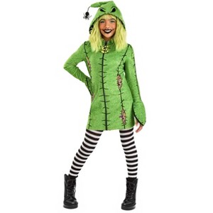 HalloweenCostumes.com Deluxe Disney Oogie Boogie Girl's Hoodie Costume Dress | Disney Costumes - 1 of 4