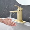 Cobbe Single Handle Bathroom Sink Faucet for Vanity Waterfall Spout Design Single-Hole Installation With Pop-Up Drain Brushed Gold - 3 of 4