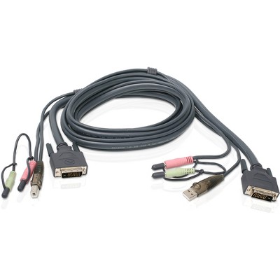  IOGEAR G2L7D02UI KVM Cable - 6 ft DVI/Mini-phone/USB KVM Cable for KVM Switch 