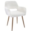 Makeup Vanity Chair Home Office Chair Fluffy Chair With Solid Painting Steel Leg Modern Faux Fur Arm Chair Accent Chair For Living Room - 4 of 4
