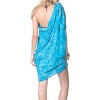 LA LEELA Women's Beach Bathing suit Wrap Bikini Swimwear Cover up Summer Wraps Swimsuit Sarong Skirts for Women One Size Blue, Abstract - 4 of 4