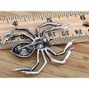Anna-Kaci Women's Rhinestone Spider Brooch Pin with Black Gemstone Accents - 4 of 4